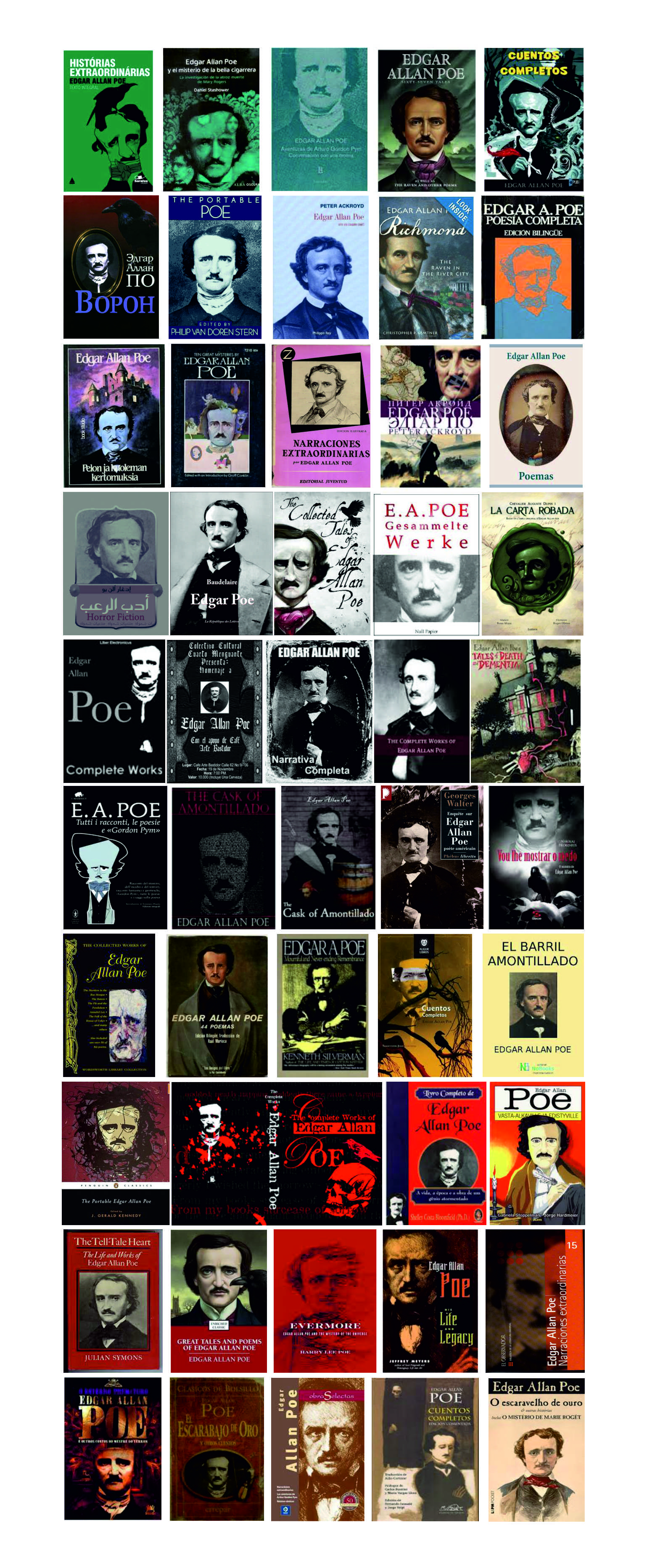 Portadas de libros con la imagen de Edgar Allan Poe