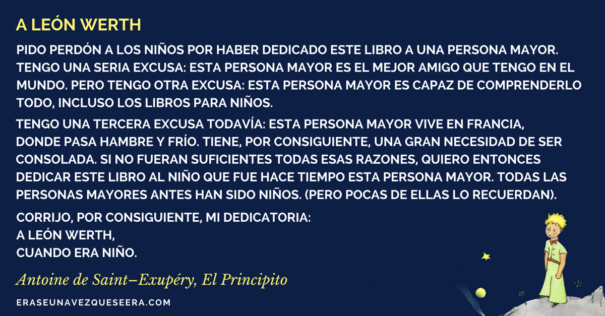 Dedicatoria El Principito Dedicatoria de El Principito