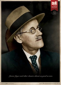 James Joyce con el cristal de la gafa roto