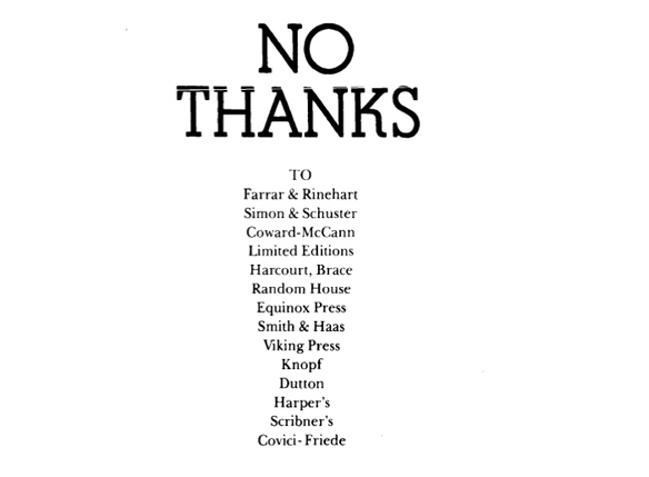 Dedicatoria de EE Cummings en su libro "No gracias"