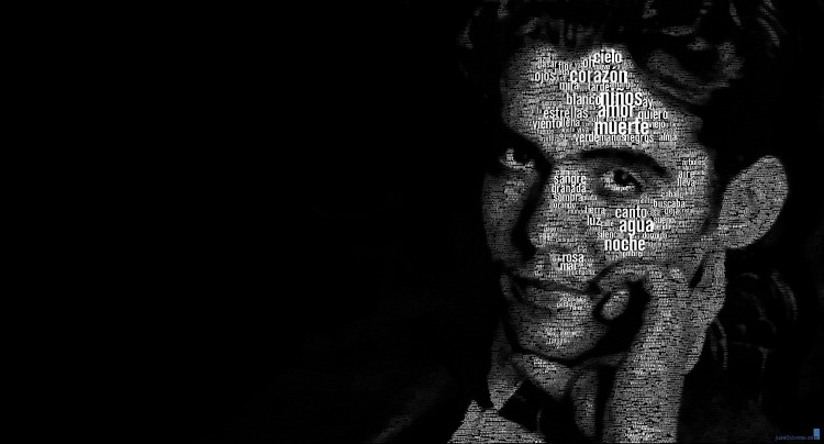 Precioso retrato tipográfico de Federico García Lorca realizado por Juan Osborne