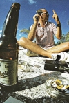 Hunter S. Thompson en la playa de Cozumel, México