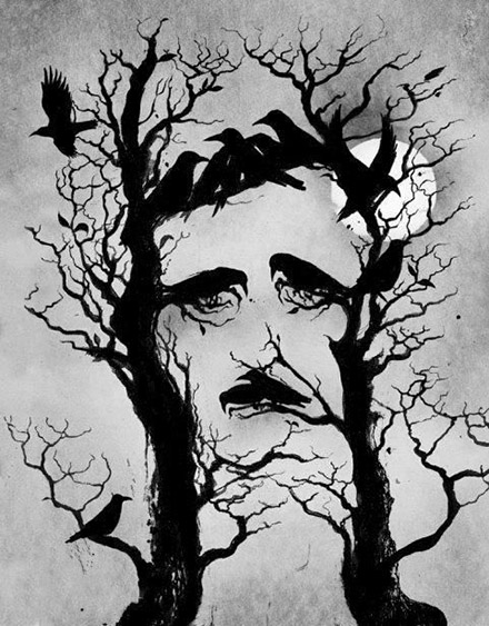 Ilusión óptica de Edgar Allan Poe realizada por Carlo Giambarresi