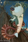 Howard Phillips Lovecraft camuflado en una ilustración de Victor Molev