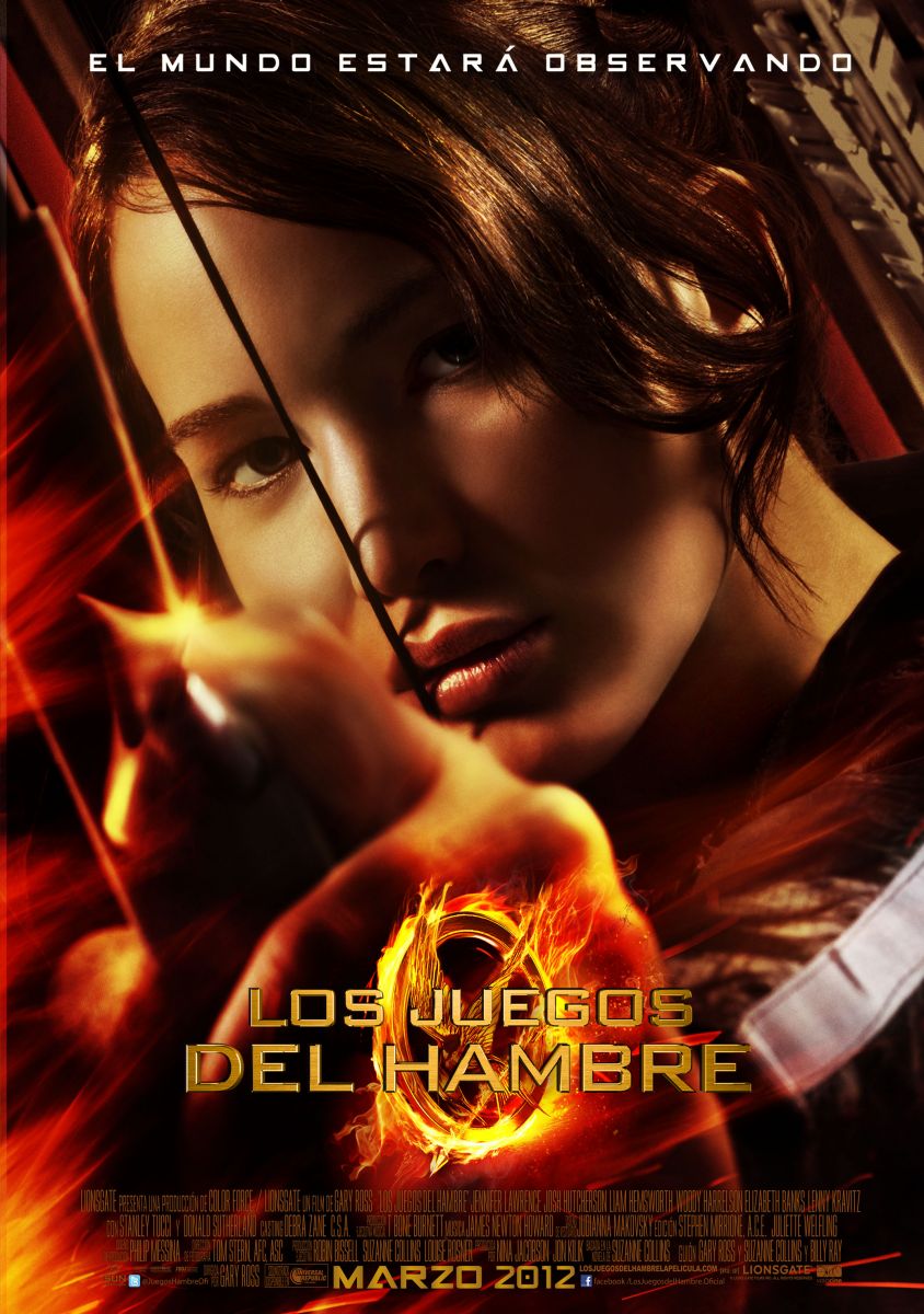 Cartel de la primera entrega de Los juegos del hambre, basada en el obra de Suzanne Collins