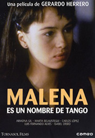 Cartel de la película Malena es un nombre de tango, basada en la novela de Almudena Grandes