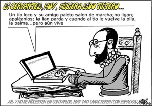 Genial viñeta de Forges sobre un Cervantes tuitero