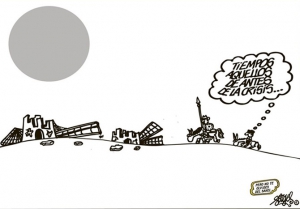 viñeta de Forges, don Quijote y la crisis