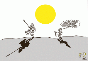 Viñeta de Forges, Don Quijote y la crisis
