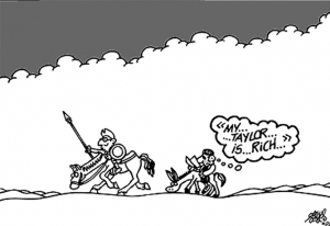 Viñeta de Forges en la que Sancho practica su inglés