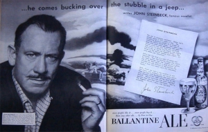 John Steinbeck en un anuncio para Ballantine Ale