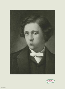 Lewis Carroll en un anuncio para la promoción de audiolibros