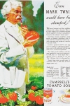 Mark Twain en una campaña para la sopa Campbell´s