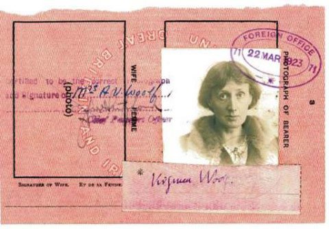 Pasaporte de Virginia Woolf de 1923