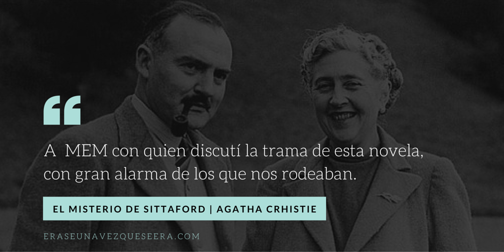 Dedicatoria de El misterio de Sittaford, de Agatha Christie