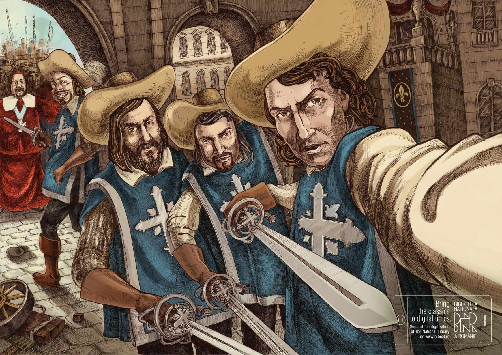 Original campaña para promocionar la lectura: los clásicos haciéndose un selfie