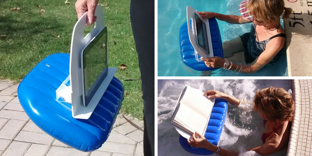 Cojín hinchable para leer en la piscina