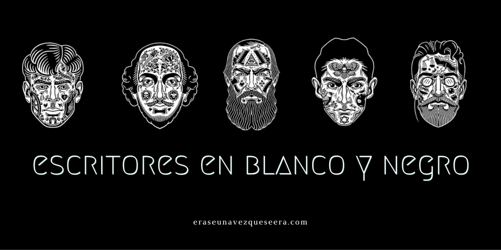 Retratos de escritores en blanco y negro