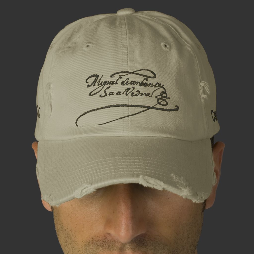 Gorra con la firma de Miguel de Cervantes Saavedra