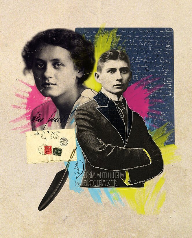 Collage de Franz Kafka y Milena