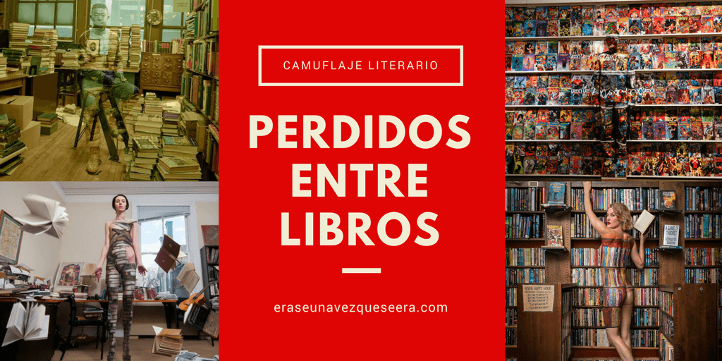 Perdidos entre libros: sorprendentes fotografía de camuflaje literario